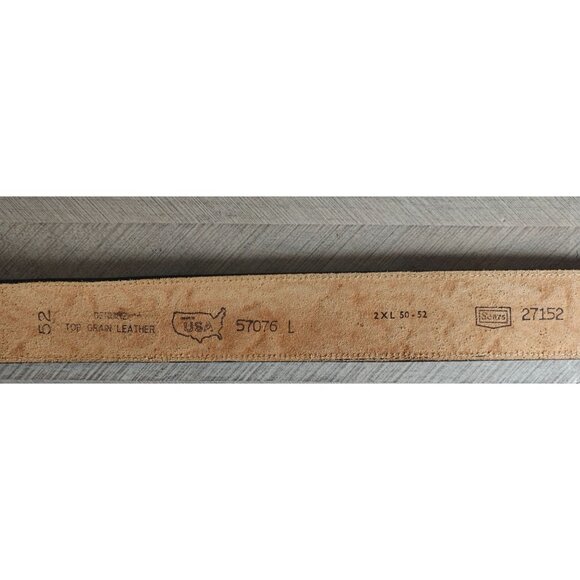 Vintage Sears Men's 52 Belt Western Tooled Genuine Leather With Silver Buckle - Picture 2 of 8